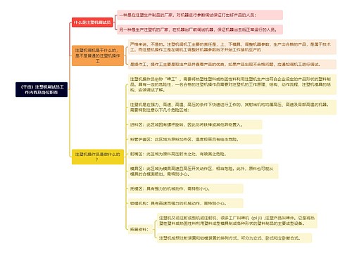 （干货）注塑机调试员工作内容及岗位职责思维导图