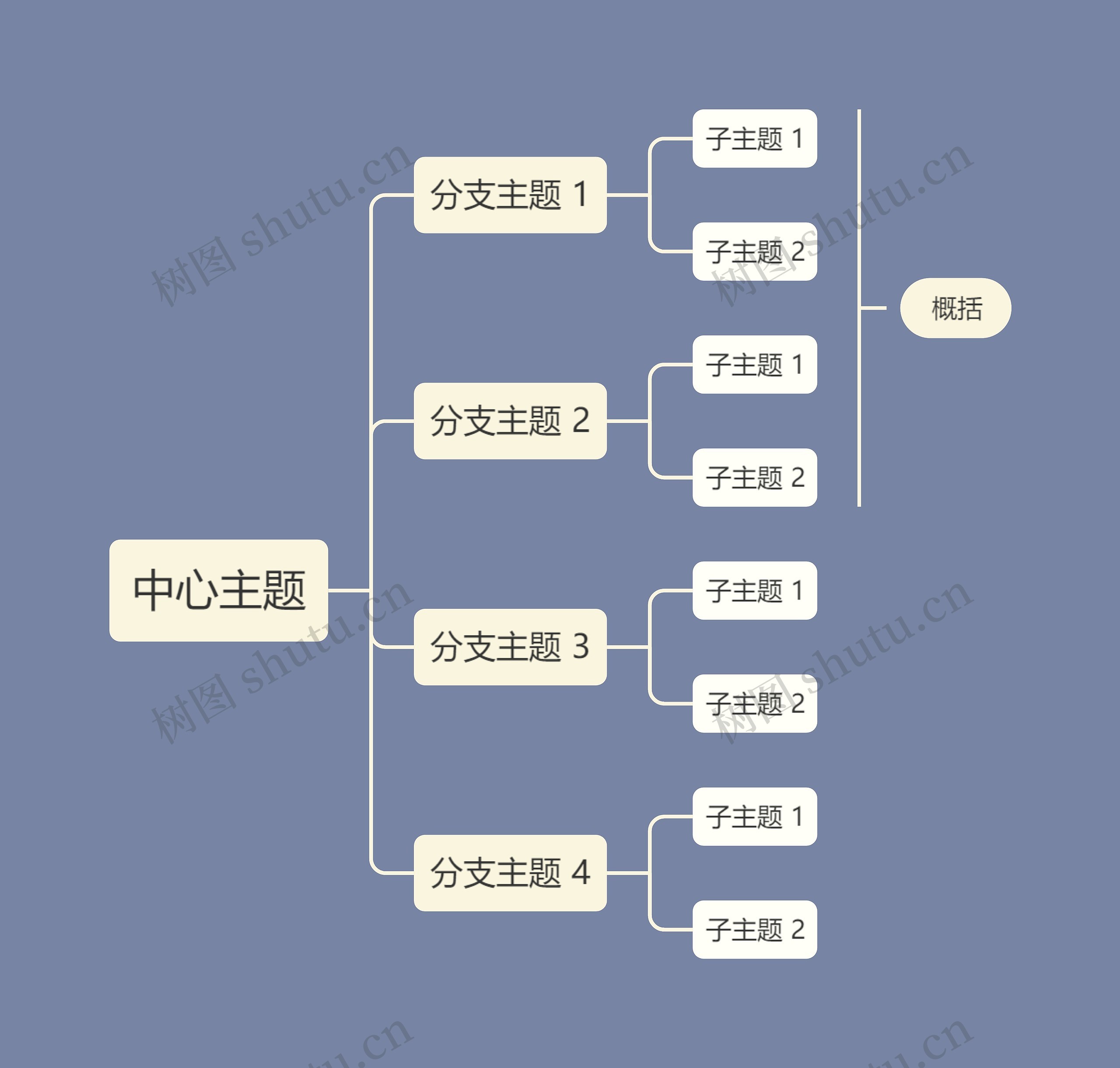 优雅烟灰色向右逻辑图主题模板