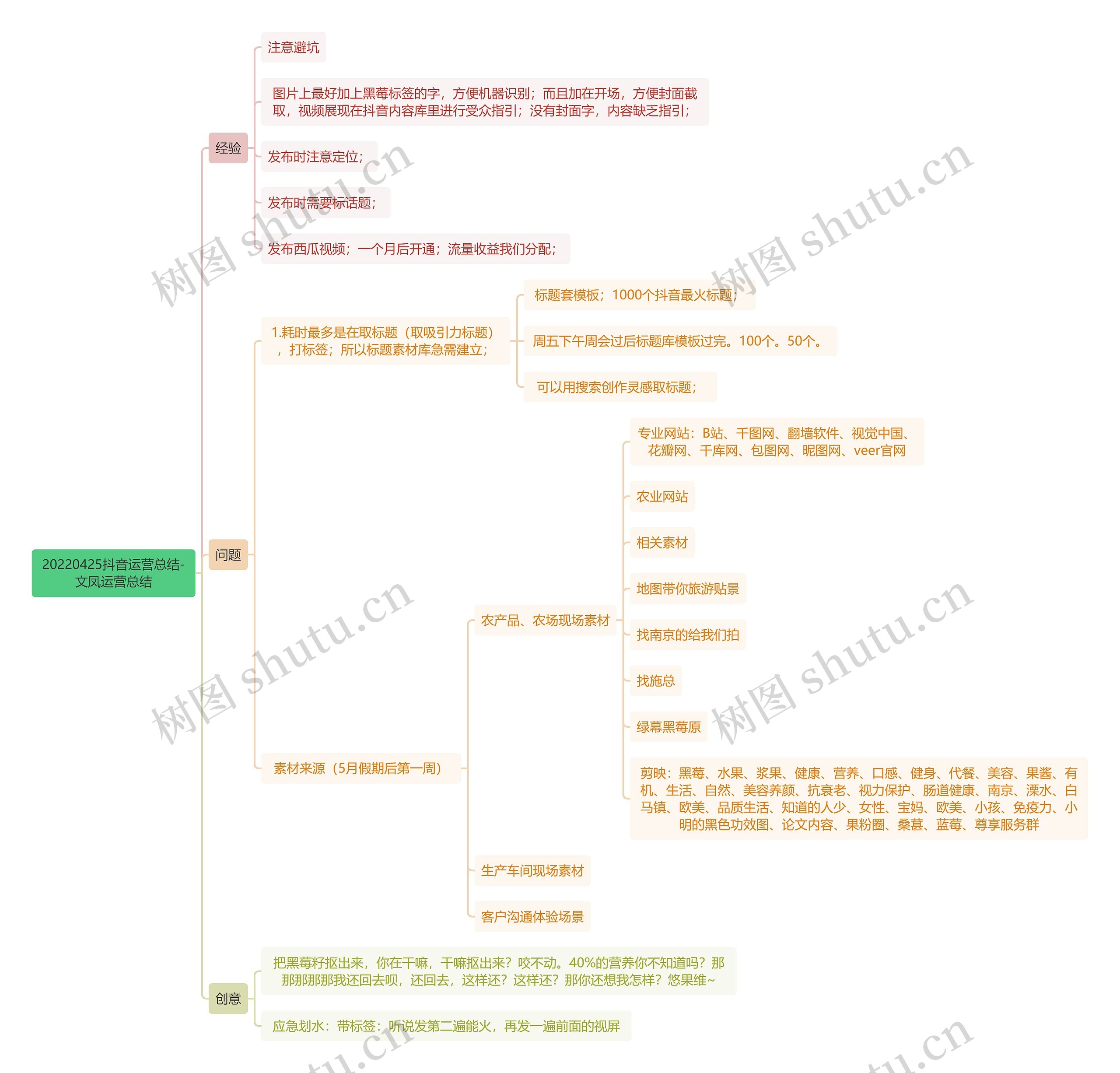 20220425抖音运营总结-文凤运营总结思维导图