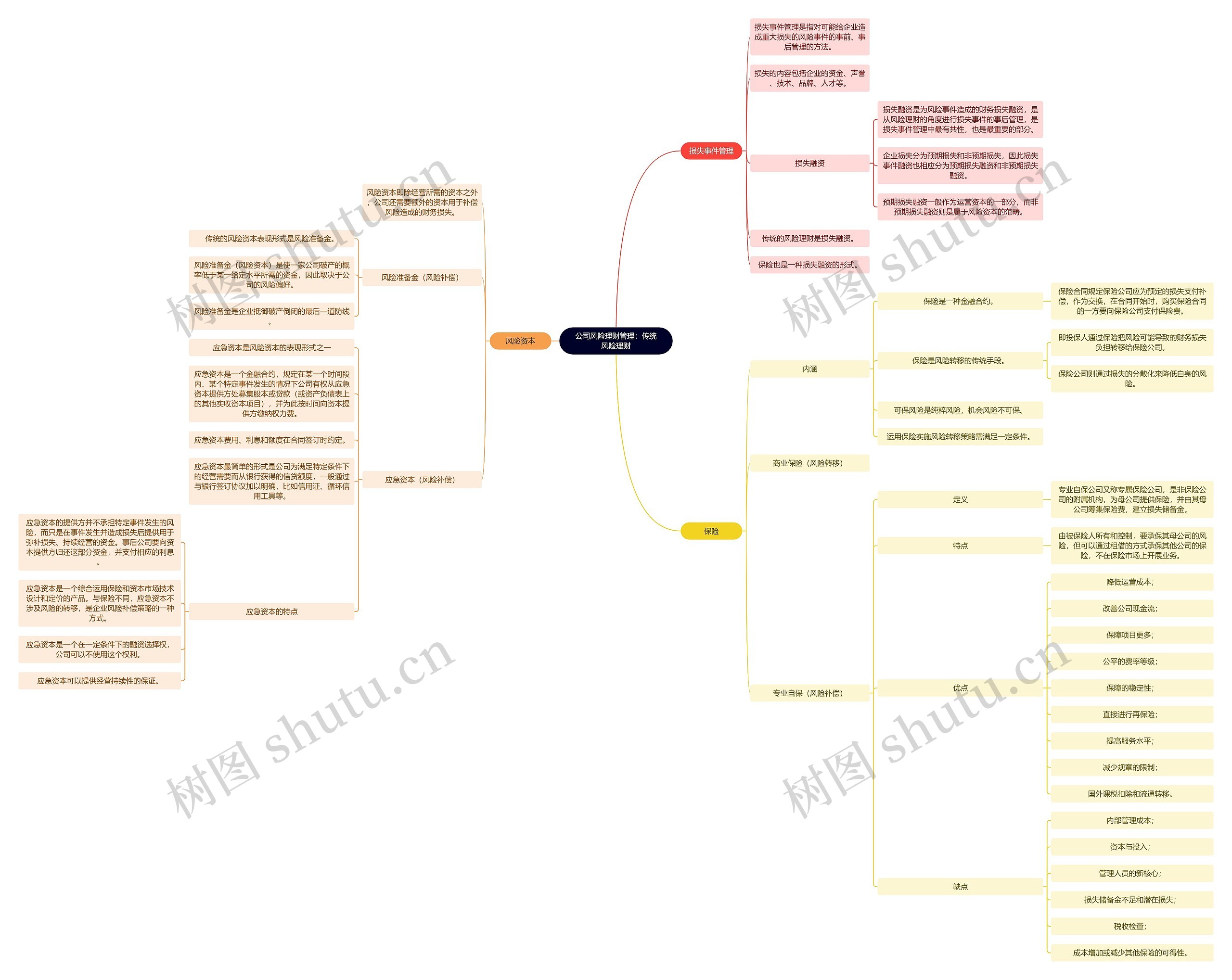 公司风险理财管理：传统风险理财思维导图
