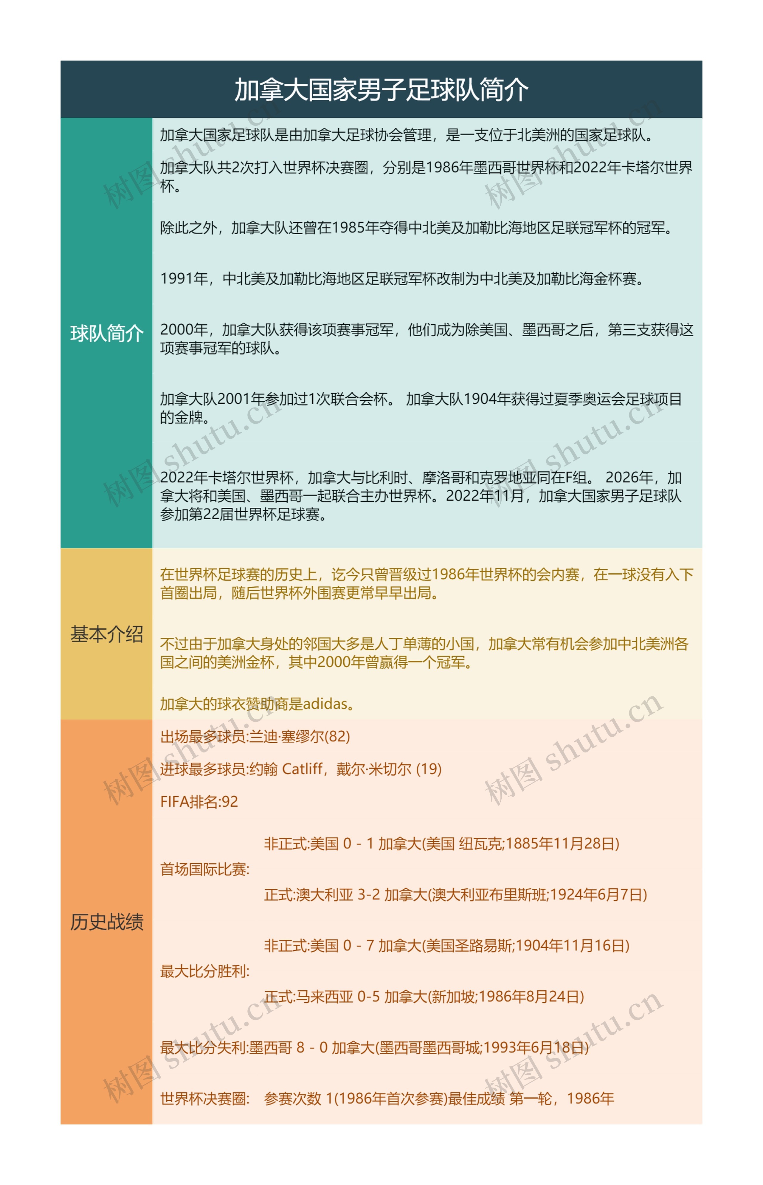 加拿大国家男子足球队简介
