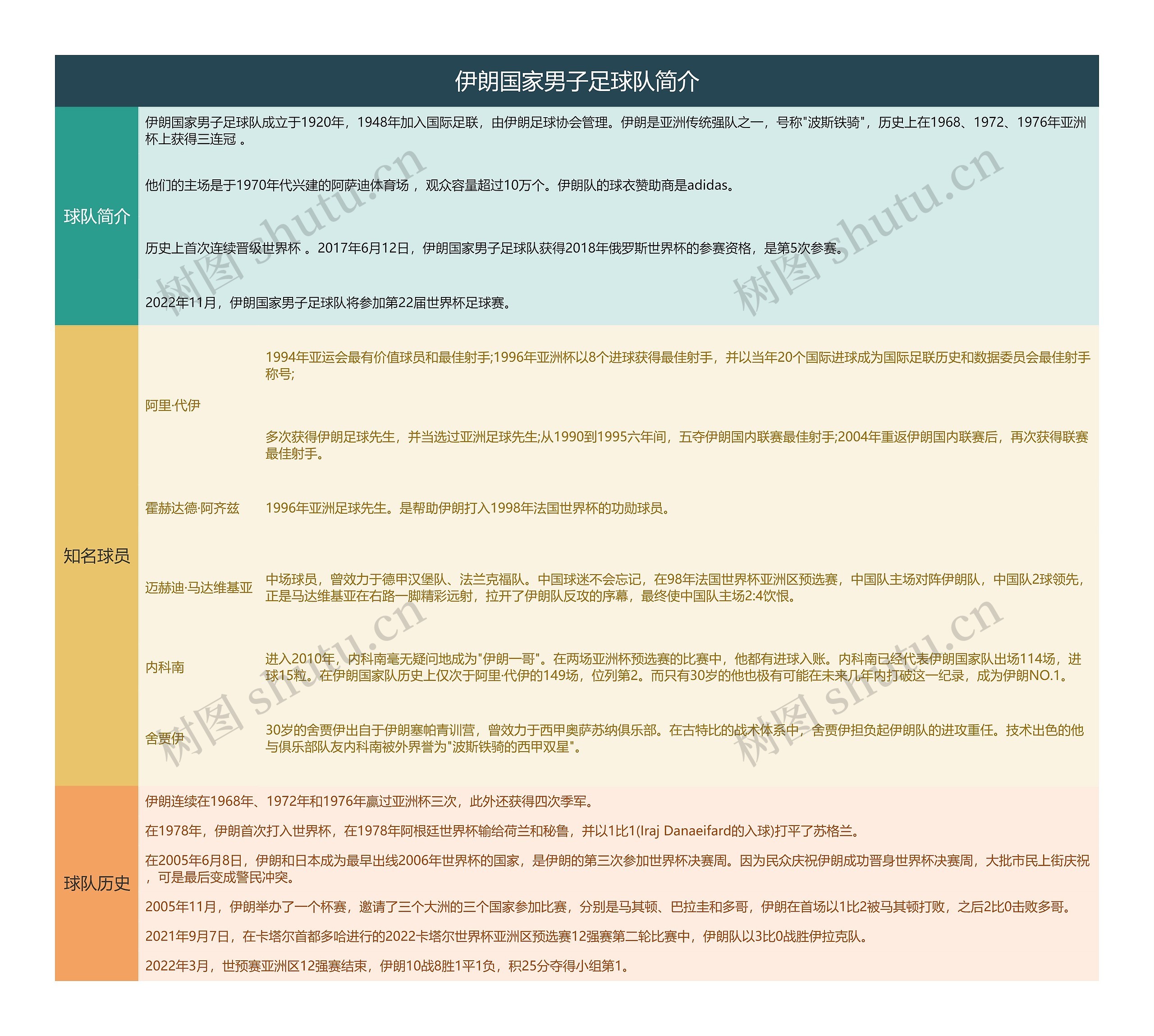 伊朗国家男子足球队简介