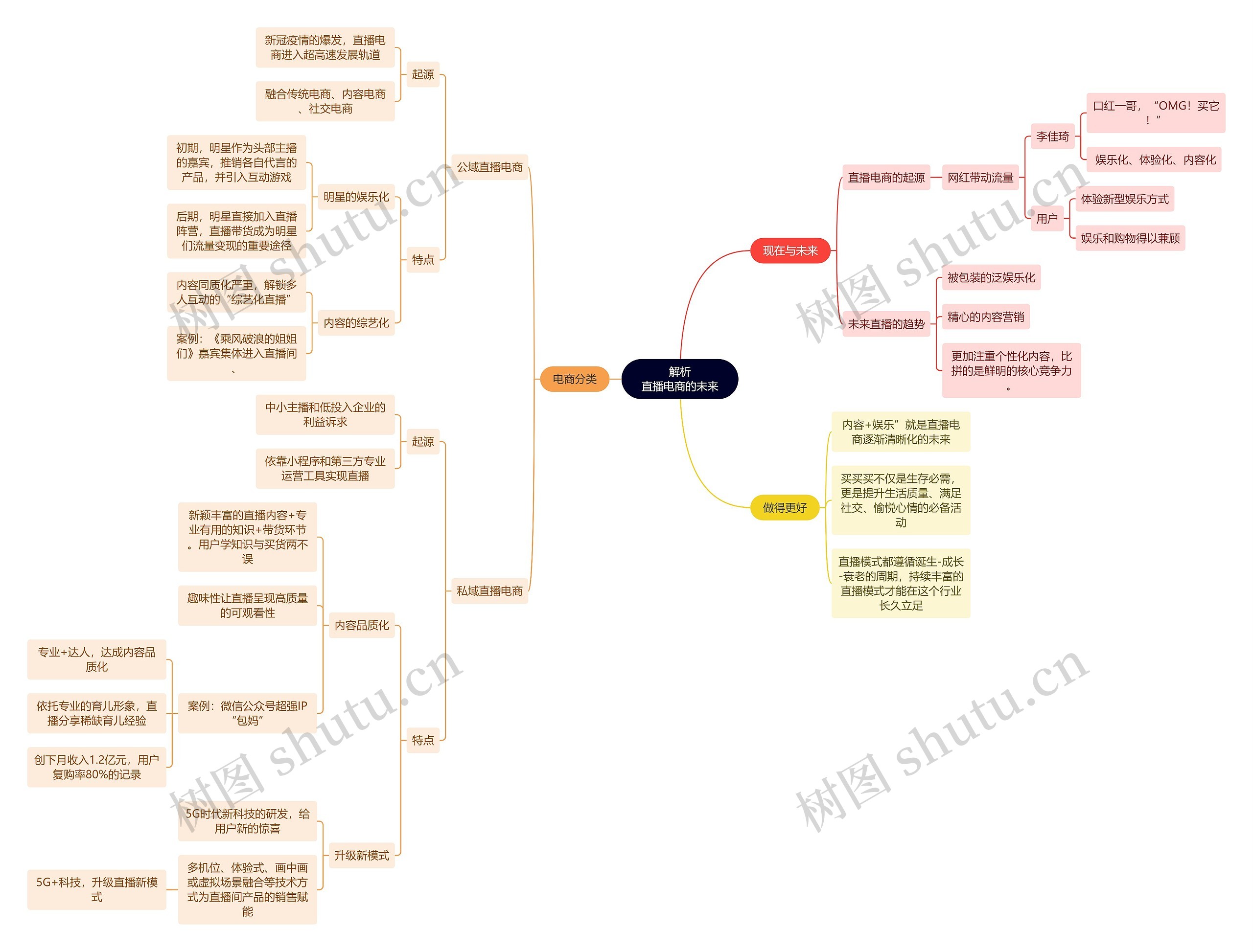 解析
直播电商的未来思维导图