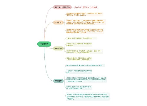 抖音运营平台特性的思维导图