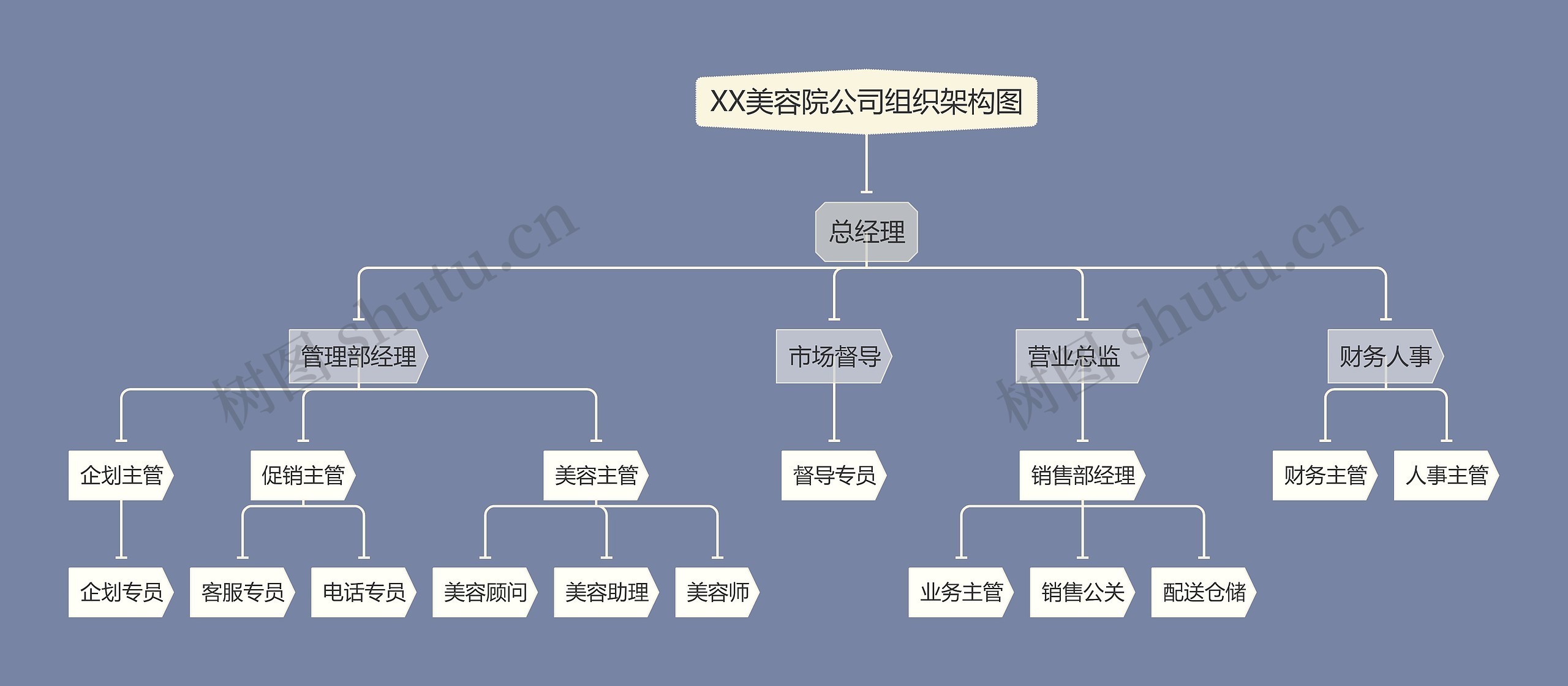 ﻿XX美容院公司组织架构图