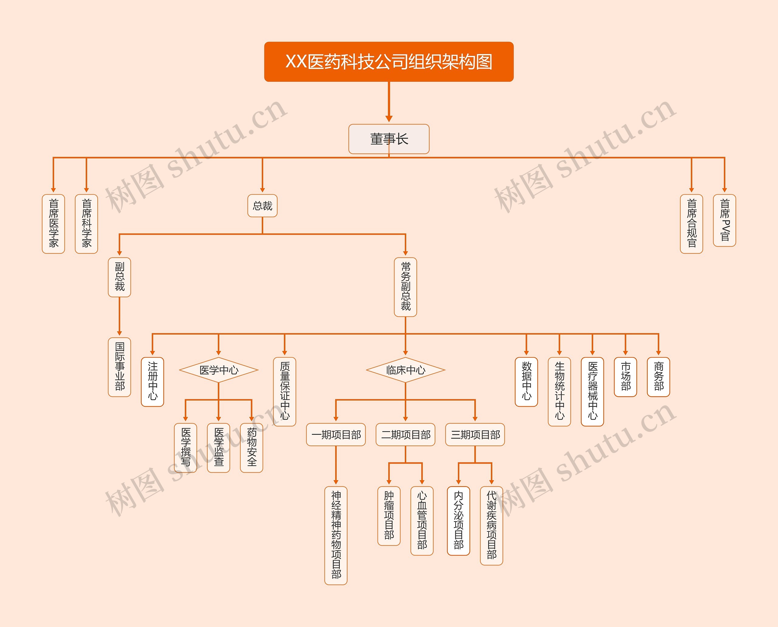 ﻿XX医药科技公司组织架构图