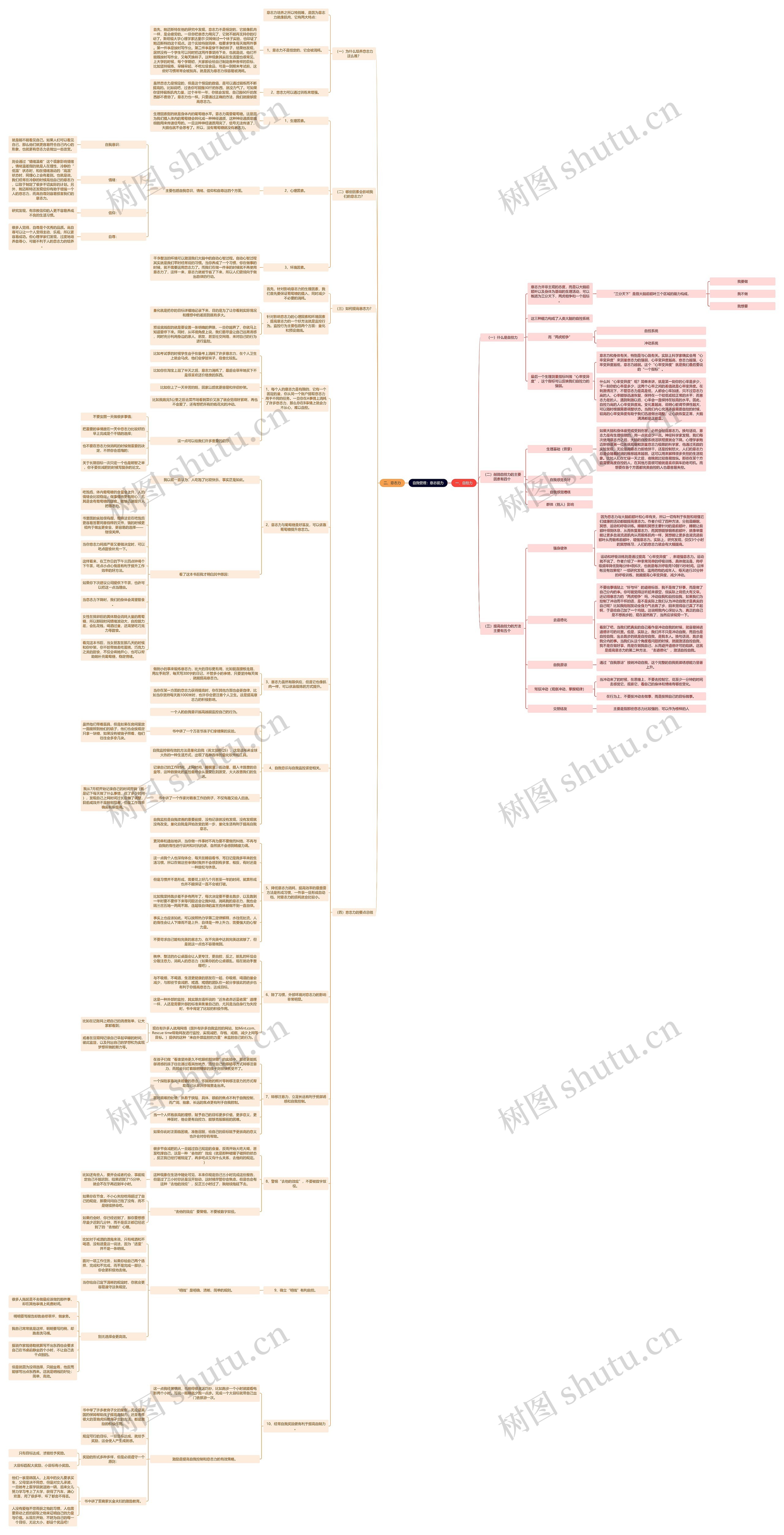自我管理:意志能力思维导图高清图 自我管理:意志能力思维导图