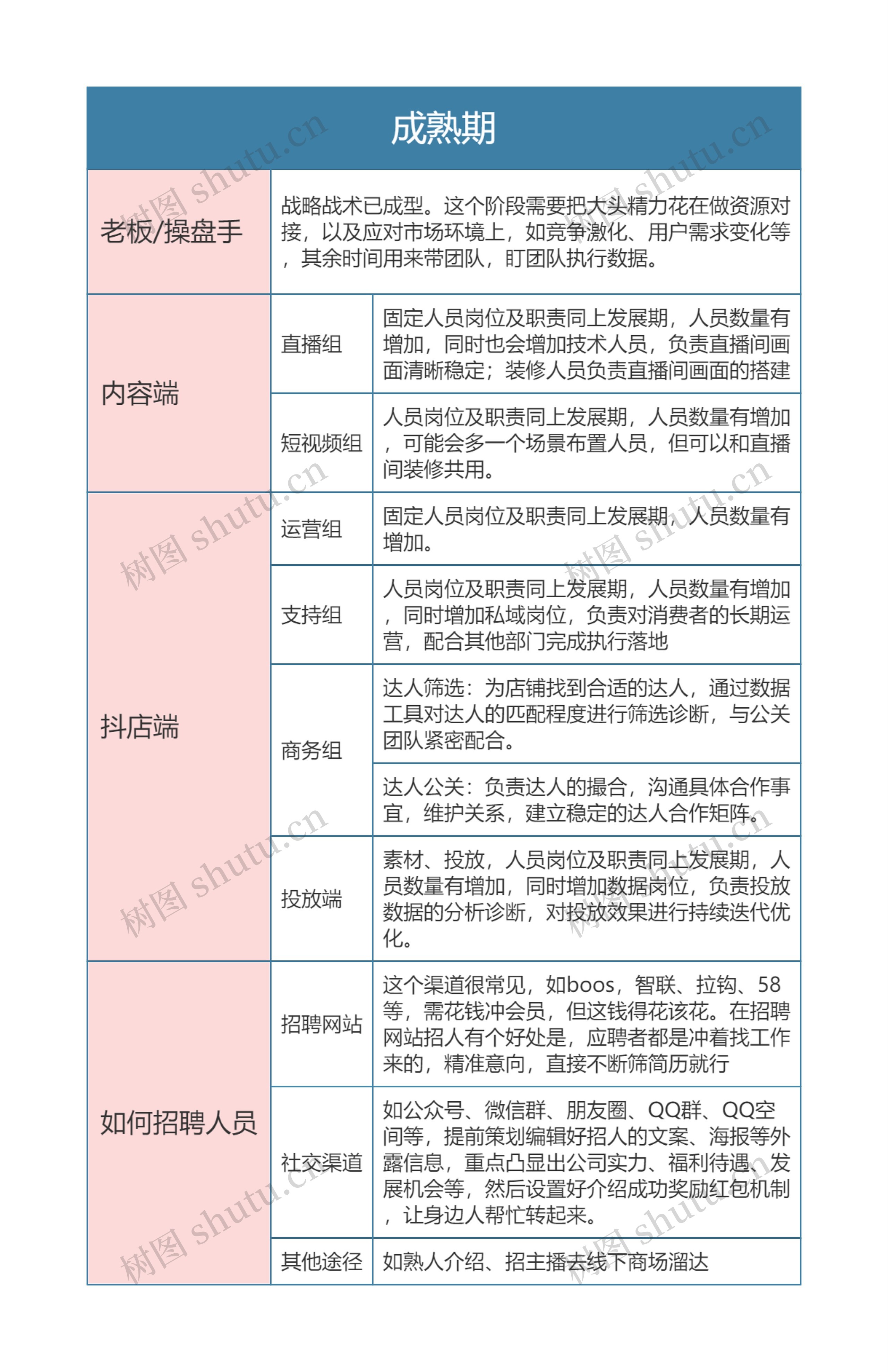 抖音运营 成熟期思维导图