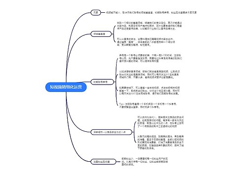 短视频精细化运营的思维导图