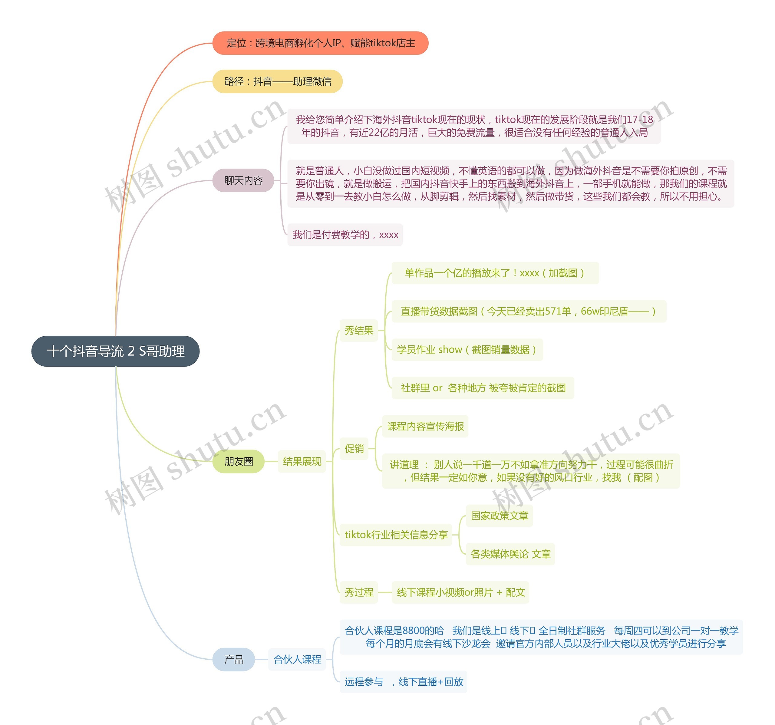 十个抖音导流 2 S哥助理思维导图