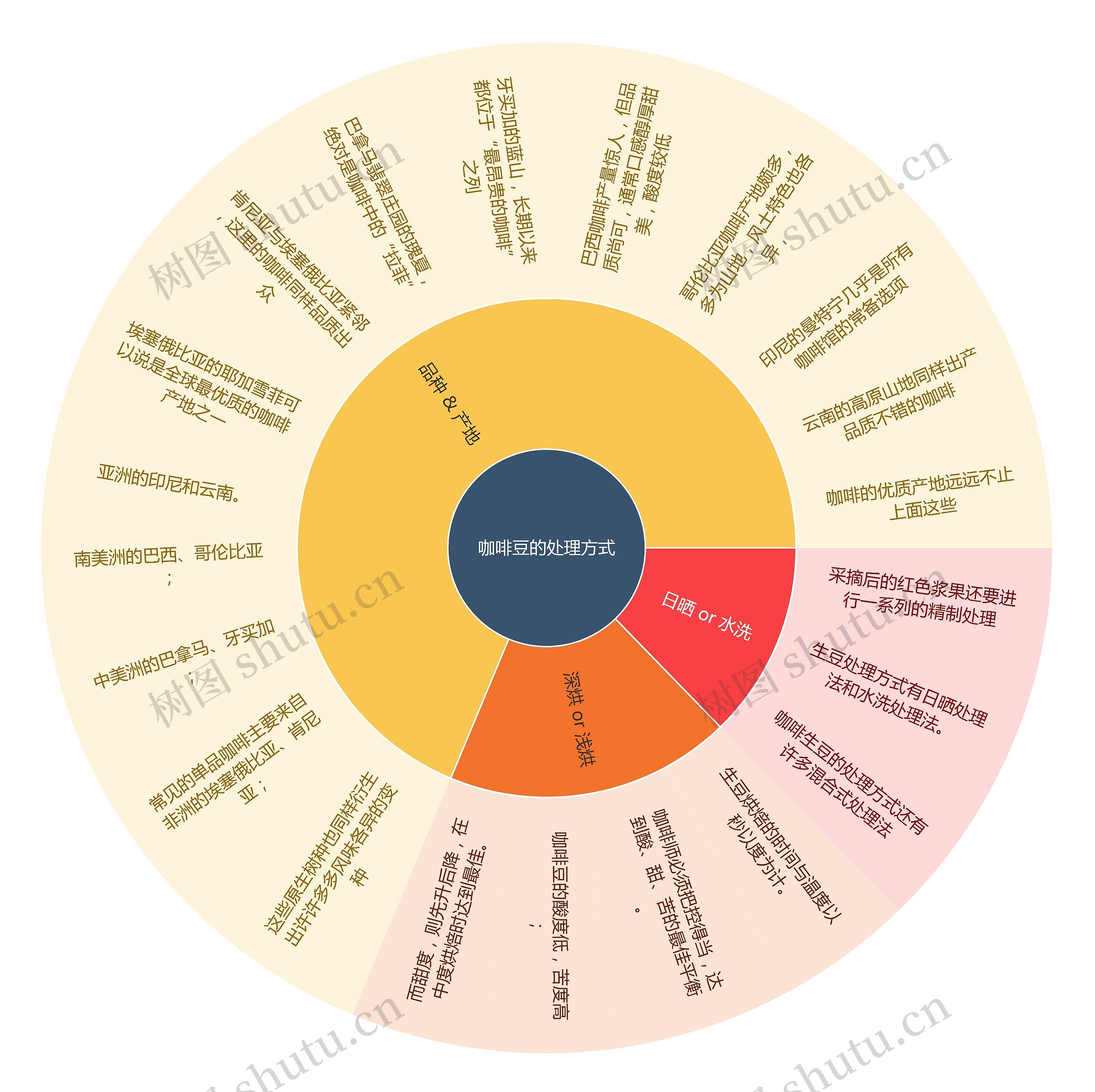 咖啡豆的处理方式思维导图