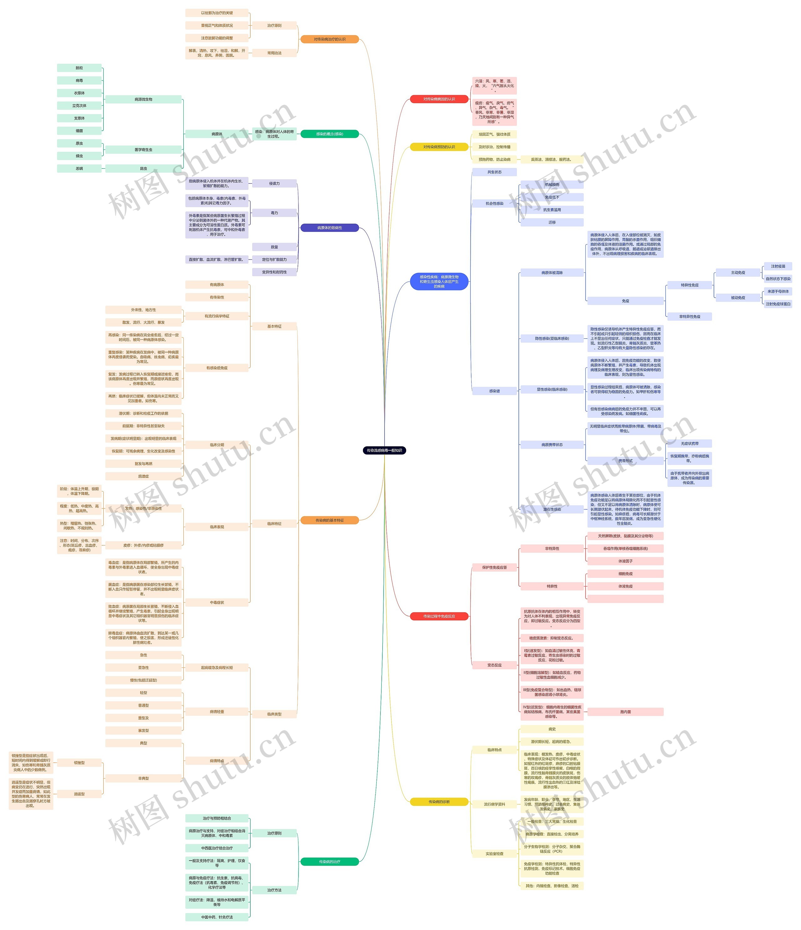 传染流感病毒一般知识思维导图