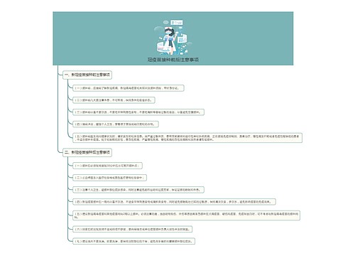 冠疫苗接种前后注意事项思维导图