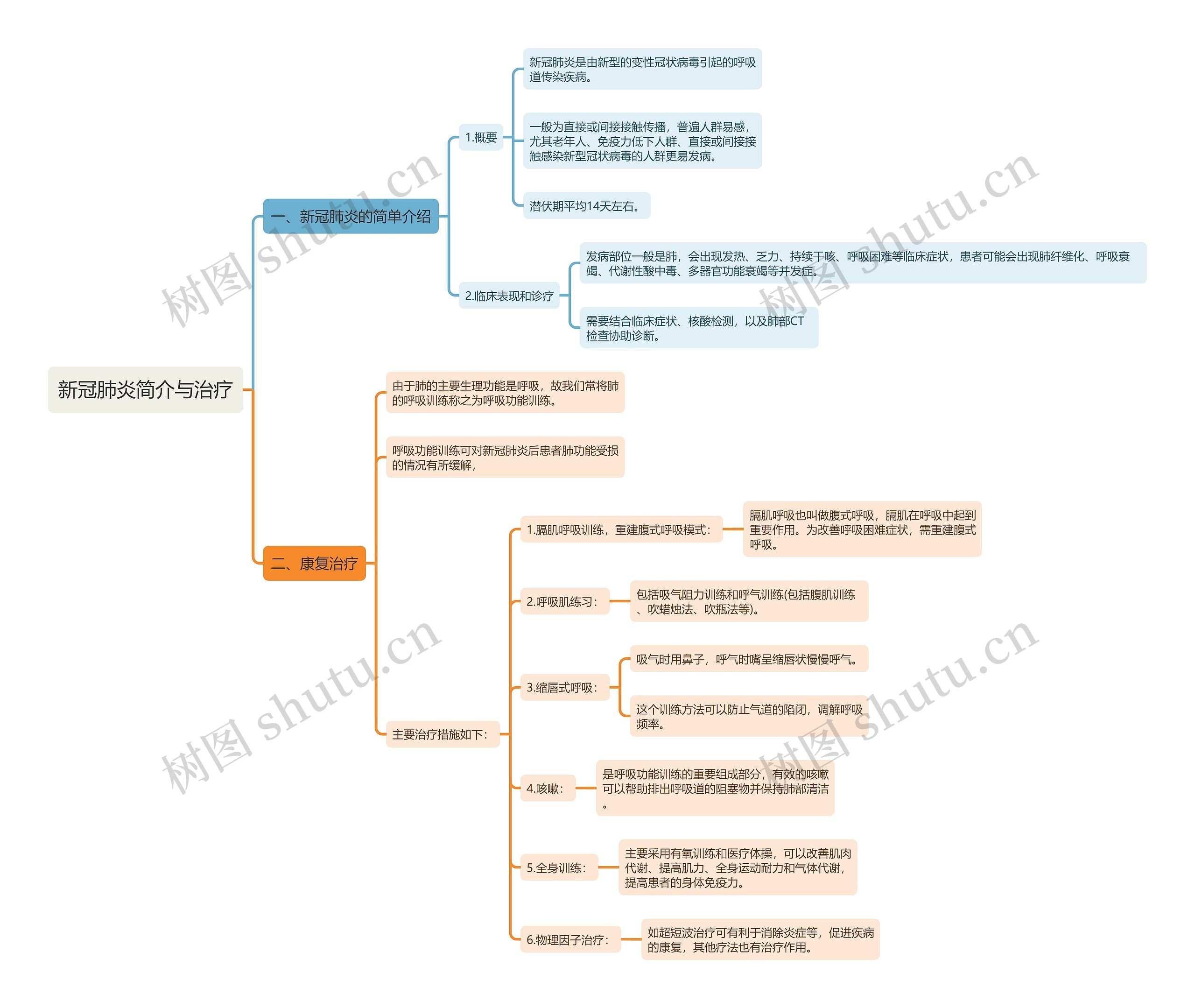 新冠肺炎简介与治疗思维导图