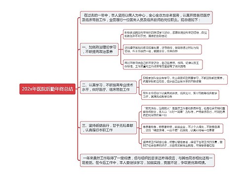 202x年医院后勤年终总结