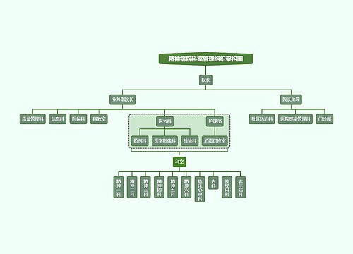 ﻿精神病院科室管理组织架构图