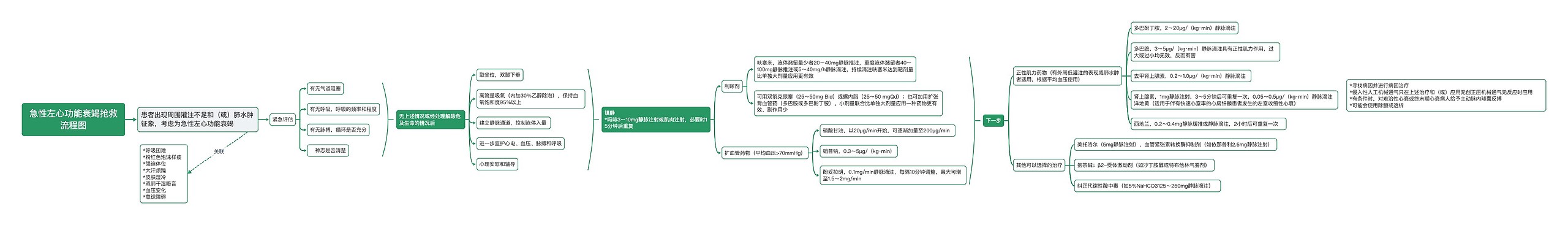 急性左心功能衰竭抢救流程图