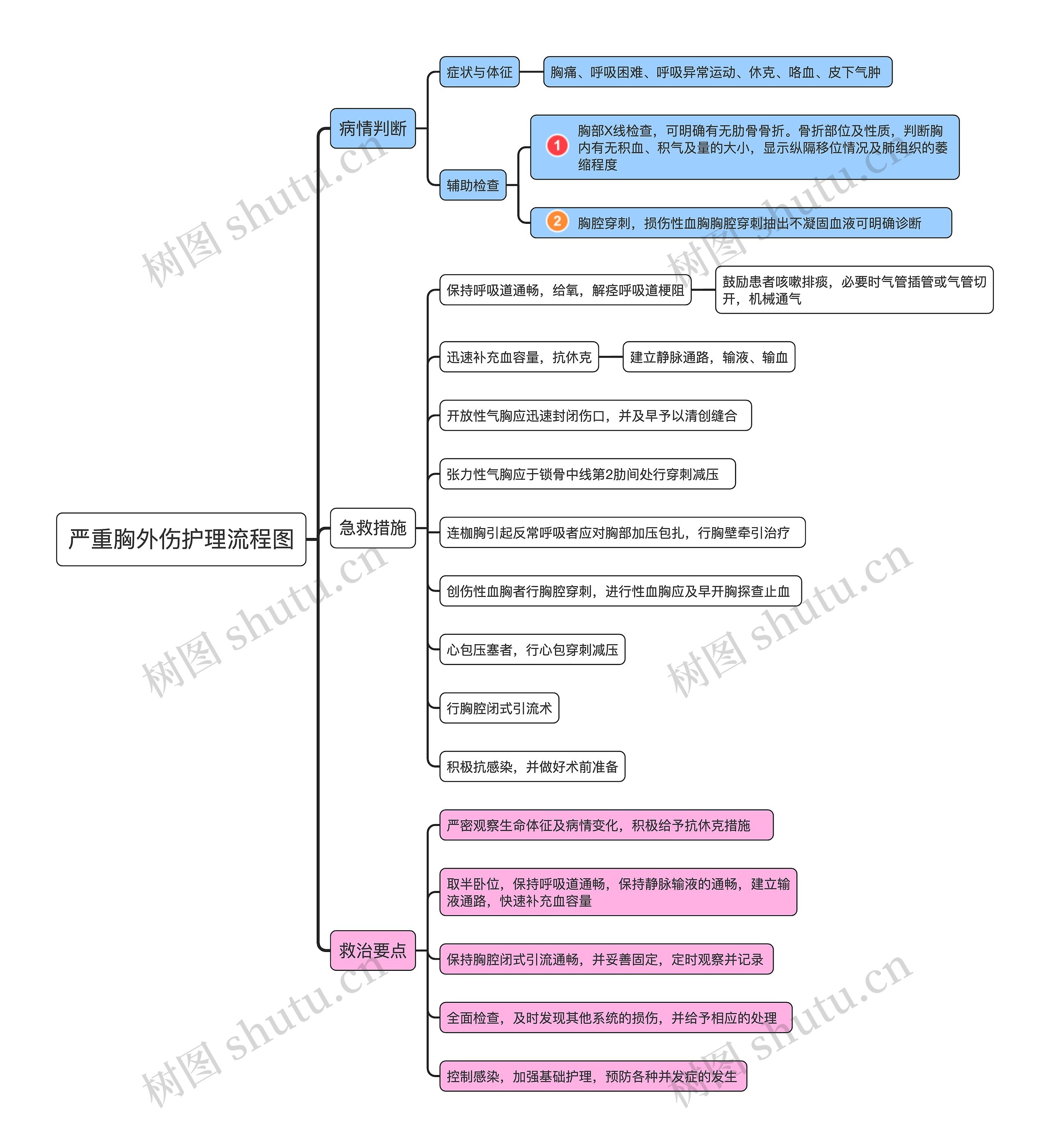 严重胸外伤护理流程图