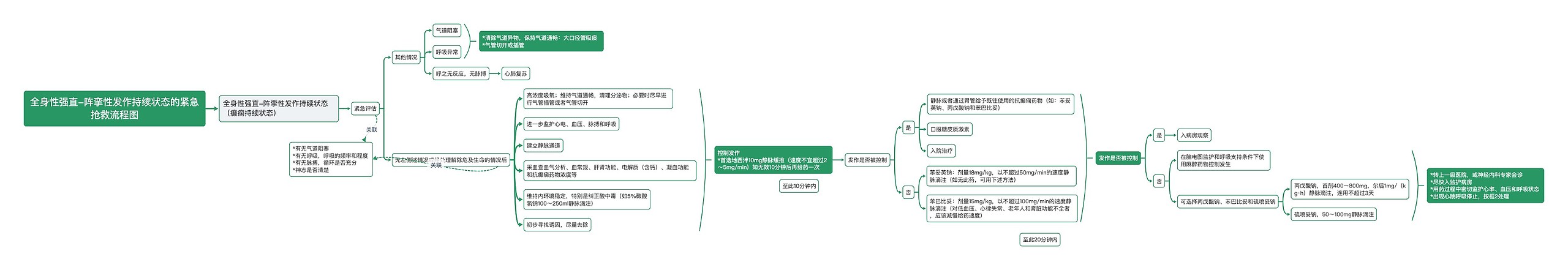 全身性强直阵挛性发作持续状态紧急抢救流程图