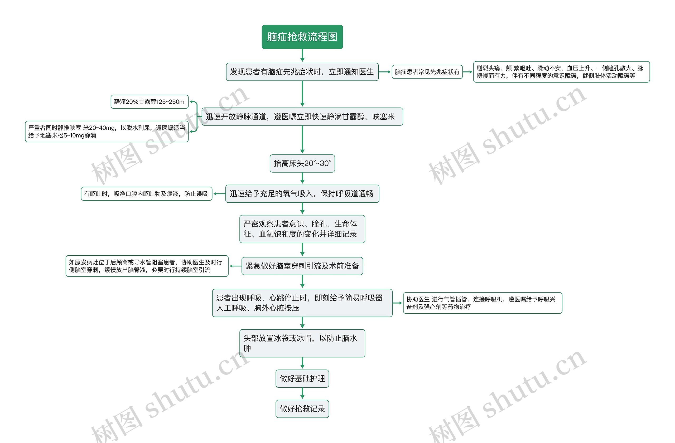 脑疝抢救流程图