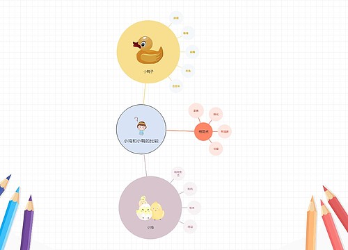 亲子互动教育-小鸡和小鸭的比较-气泡图