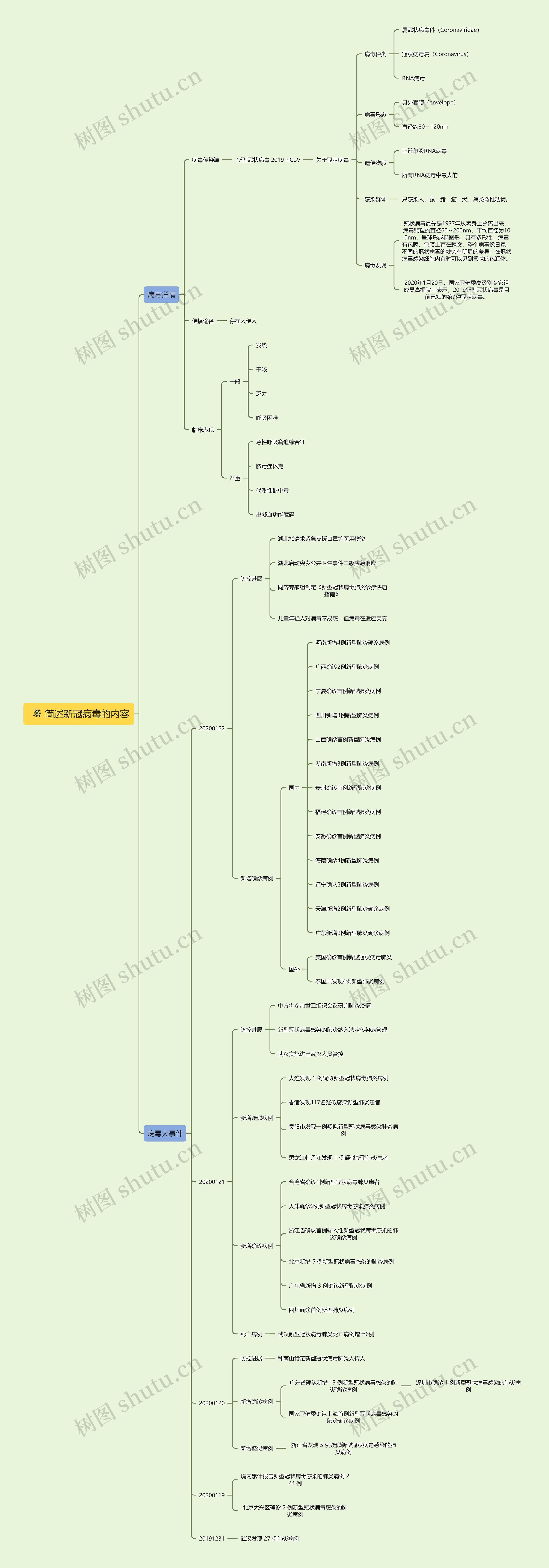 简述新冠病毒的内容思维导图