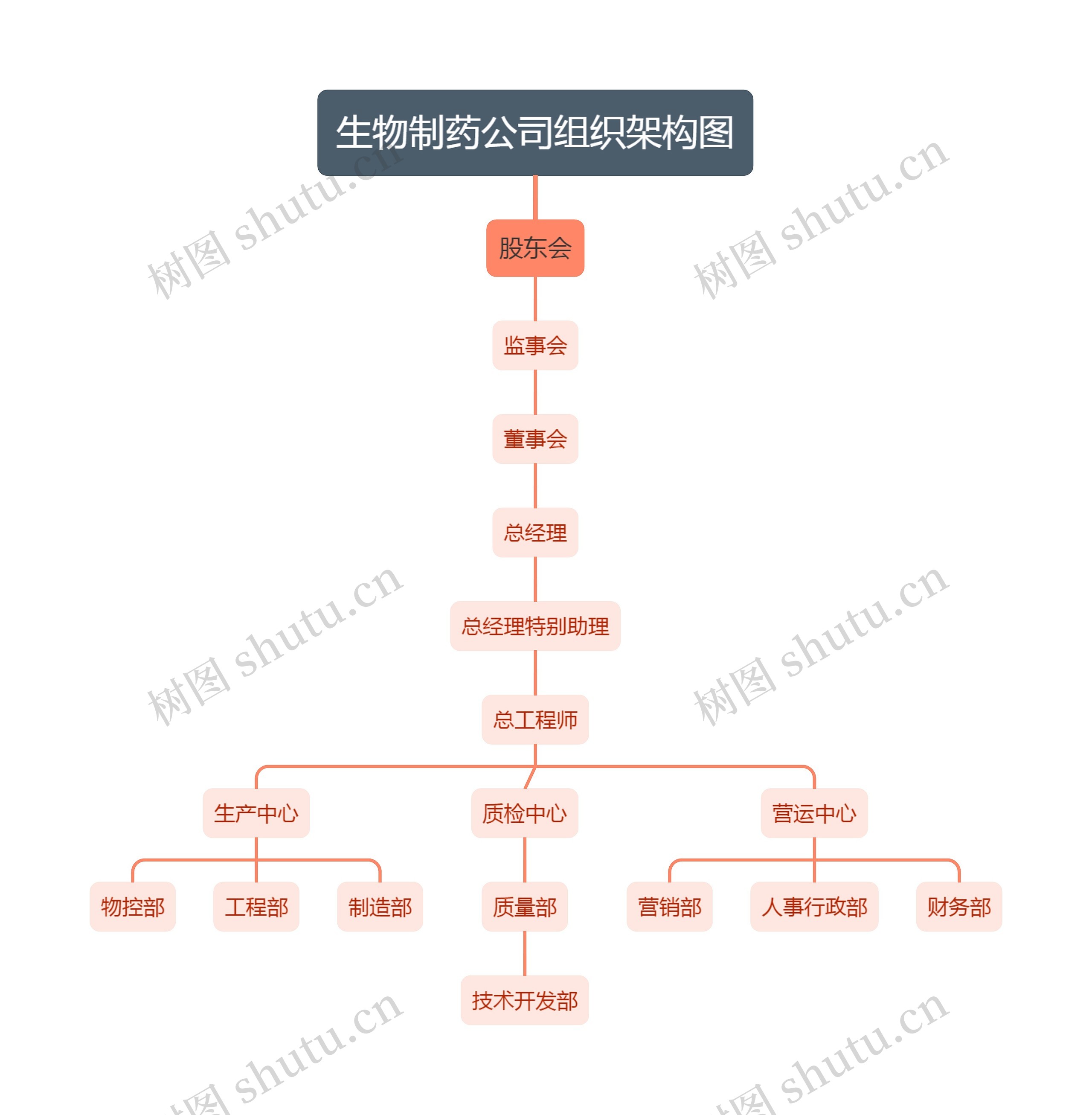 生物制药公司组织架构图