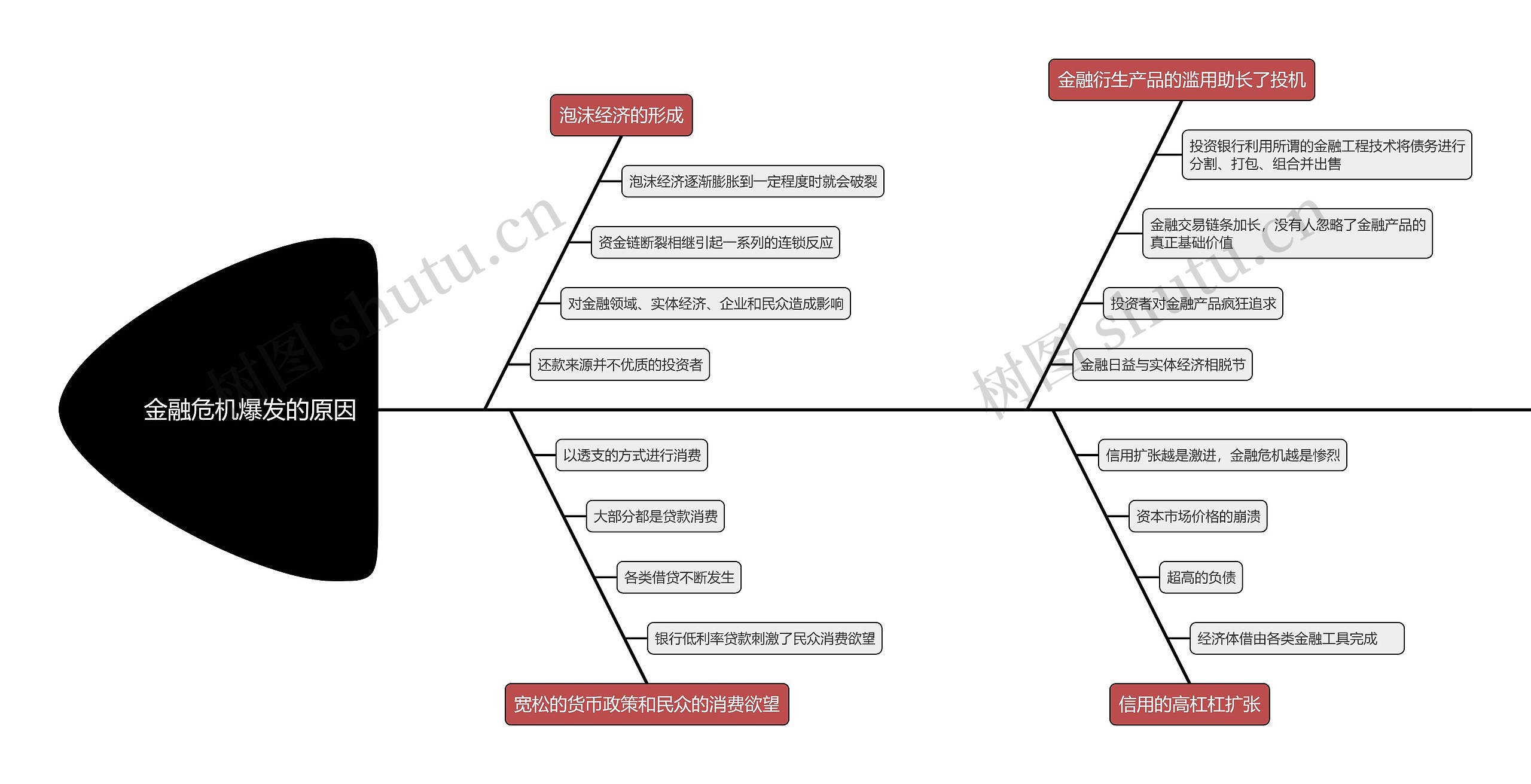 金融危机爆发的原因鱼骨图