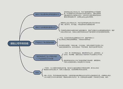 保险公司年终总结的思维导图