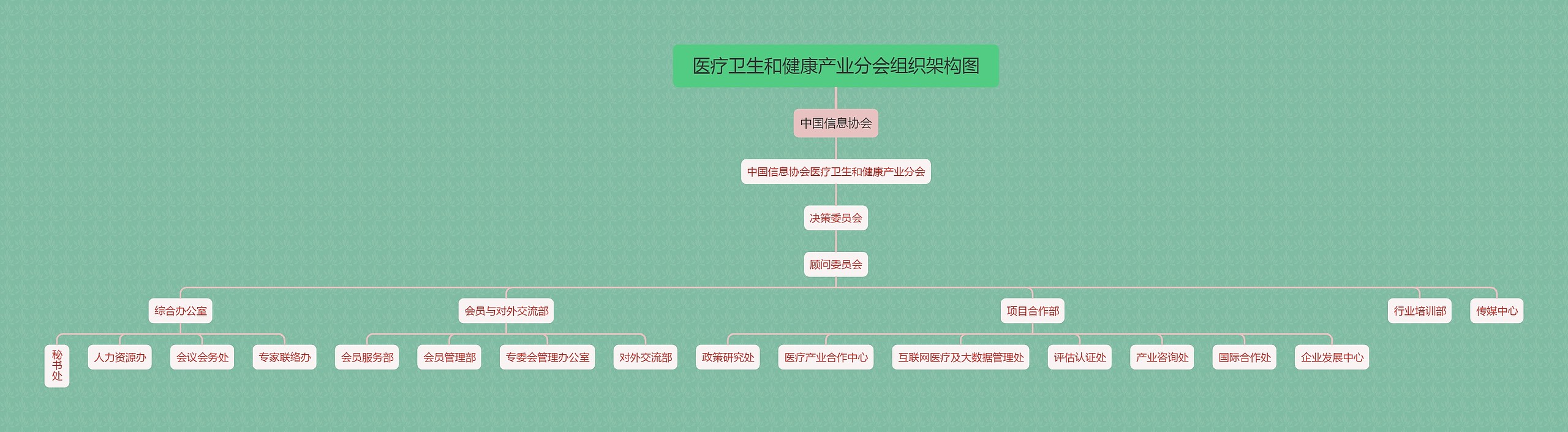医疗卫生和健康产业分会组织架构图