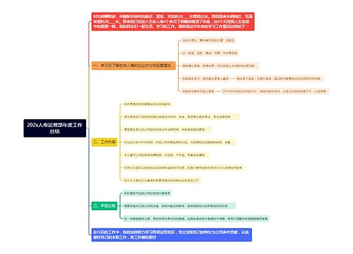 202x人寿运营部年度工作总结