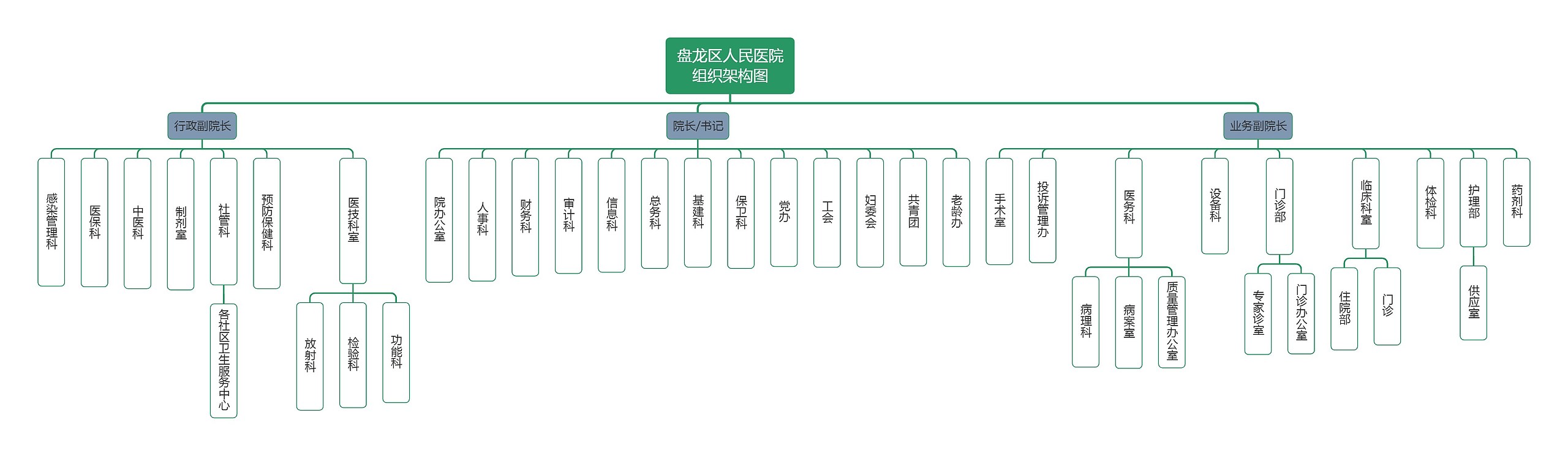 盘龙区人民医院组织架构图思维导图