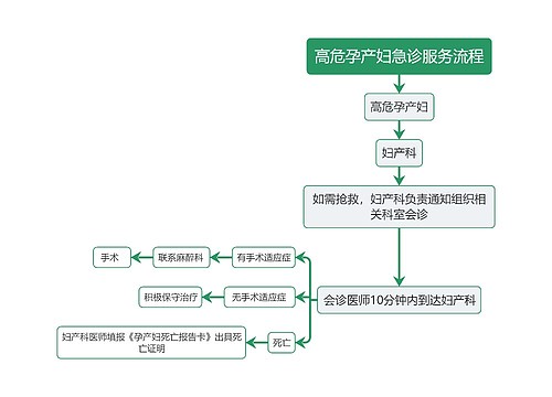 医疗高危孕产妇急诊服务流程图