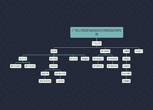 广告公司组织结构综合代理型组织架构图