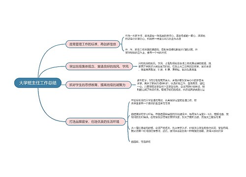 大学班主任工作总结的思维导图