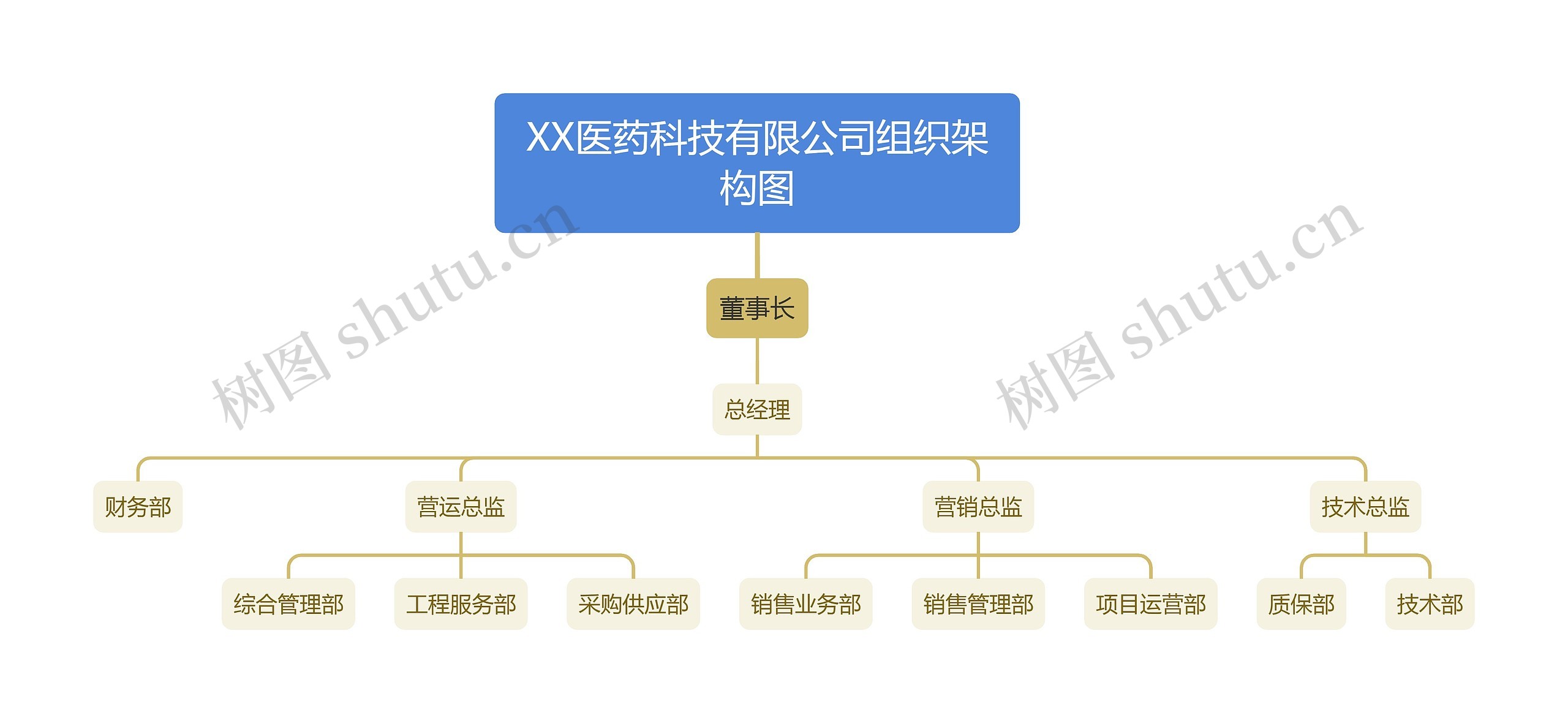 XX医药科技有限公司组织架构图