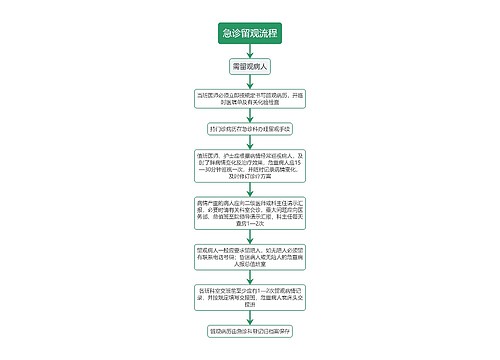 医疗急诊留观流程图