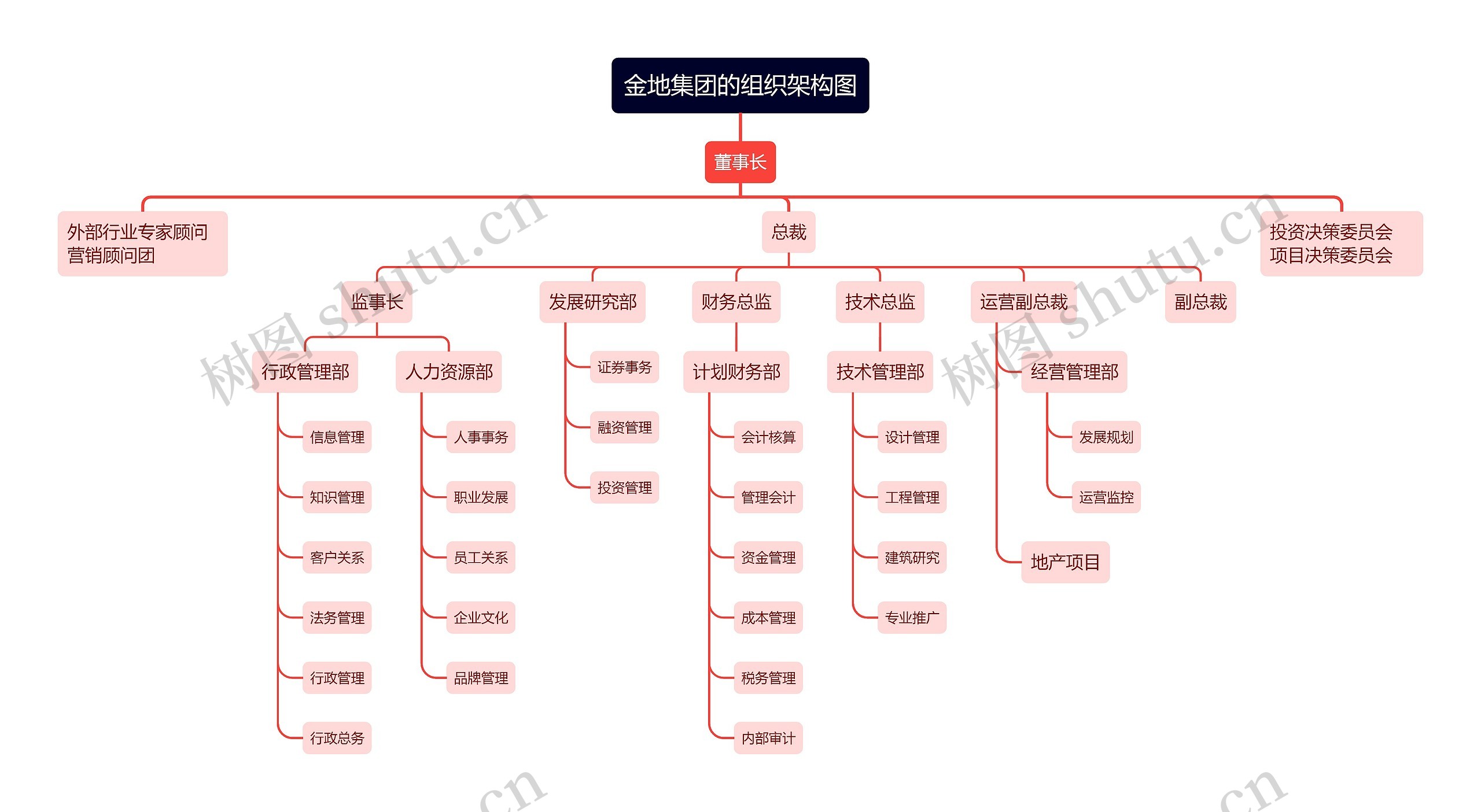 金地集团的组织架构图