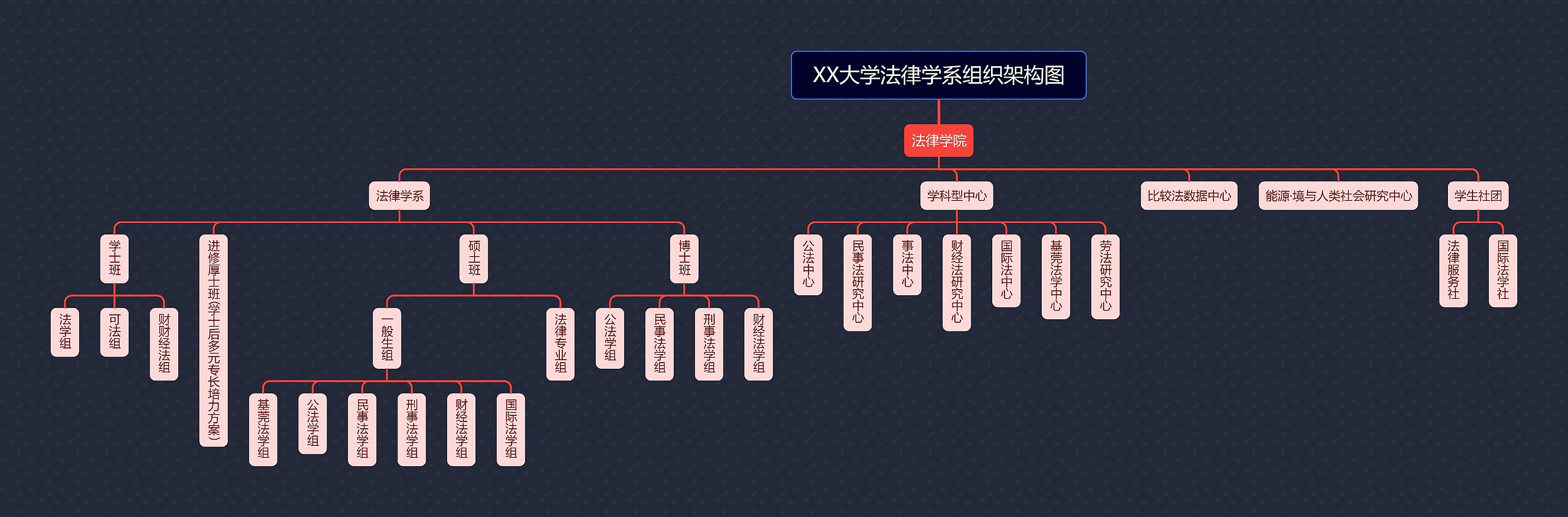 XX大学法律学系组织架构图