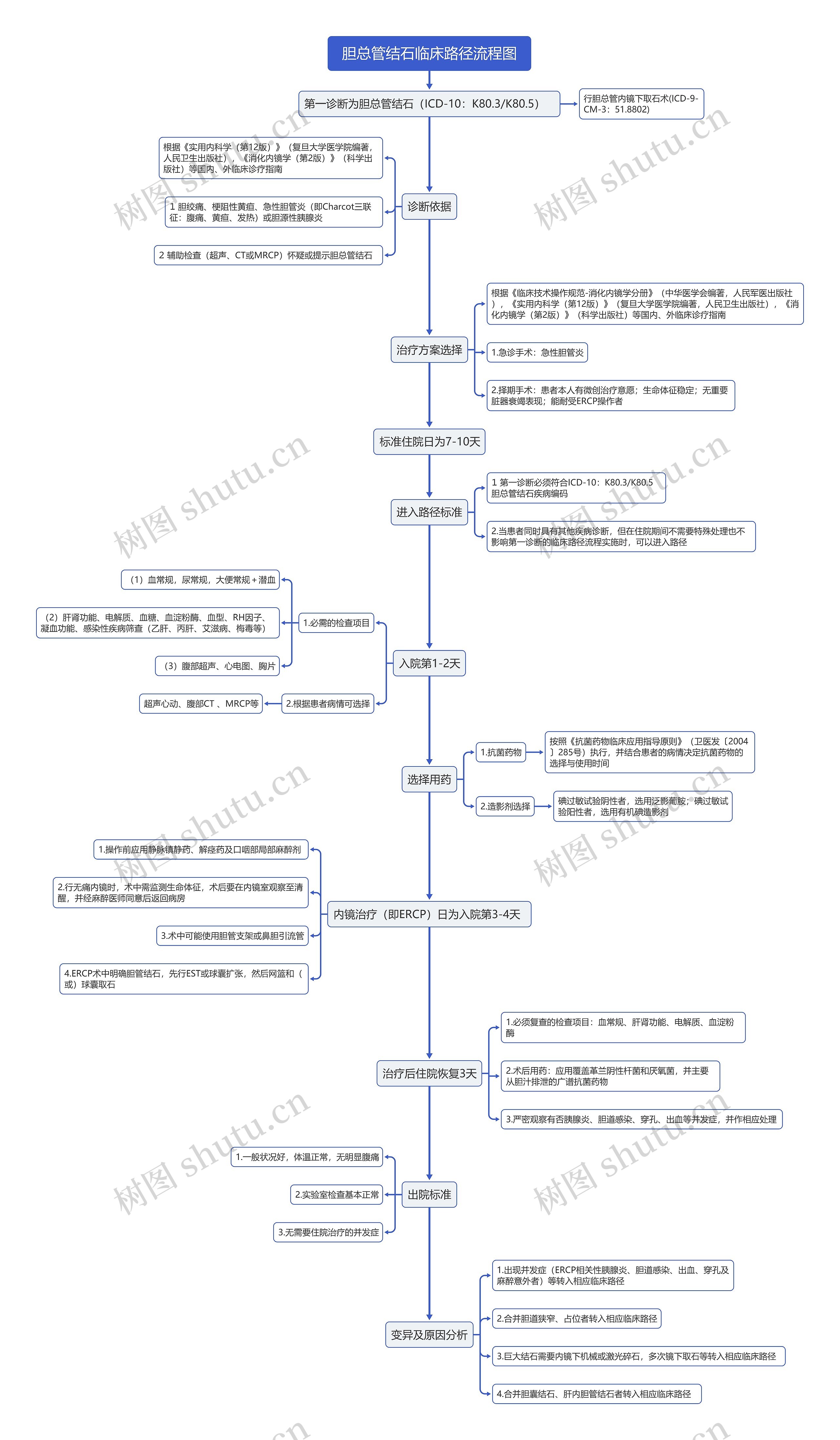 胆总管结石临床路径流程图