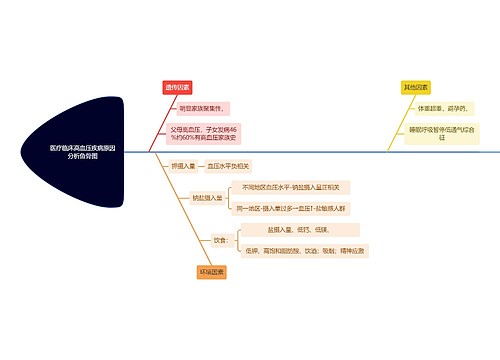 医疗临床高血压疾病原因分析鱼骨图