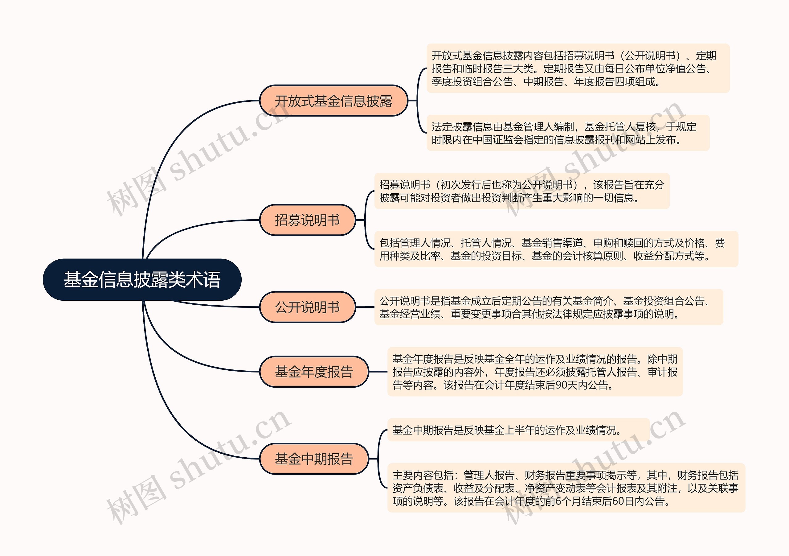 基金信息披露类术语的思维导图