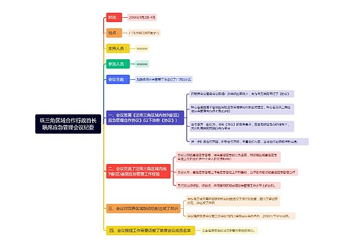 珠三角区域合作行政首长联席应急管理会议纪要