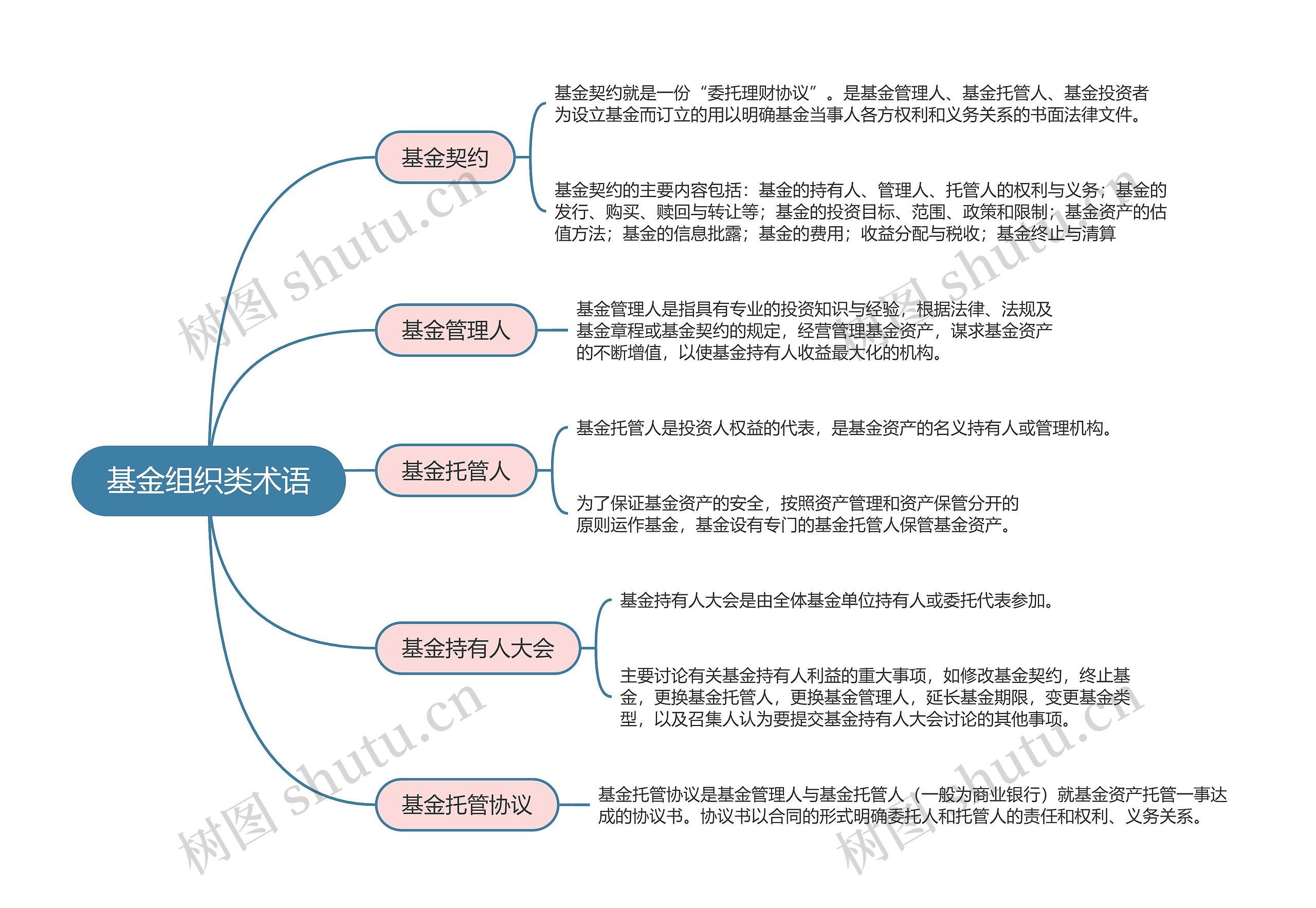 基金组织类术语的思维导图