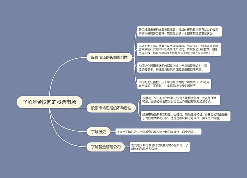 了解基金投向的股票市场的思维导图