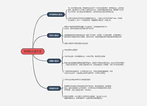 常用的止盈方法的思维导图