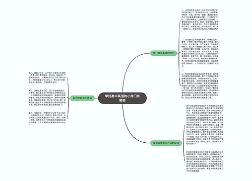 学好高中英语的小窍门有哪些
