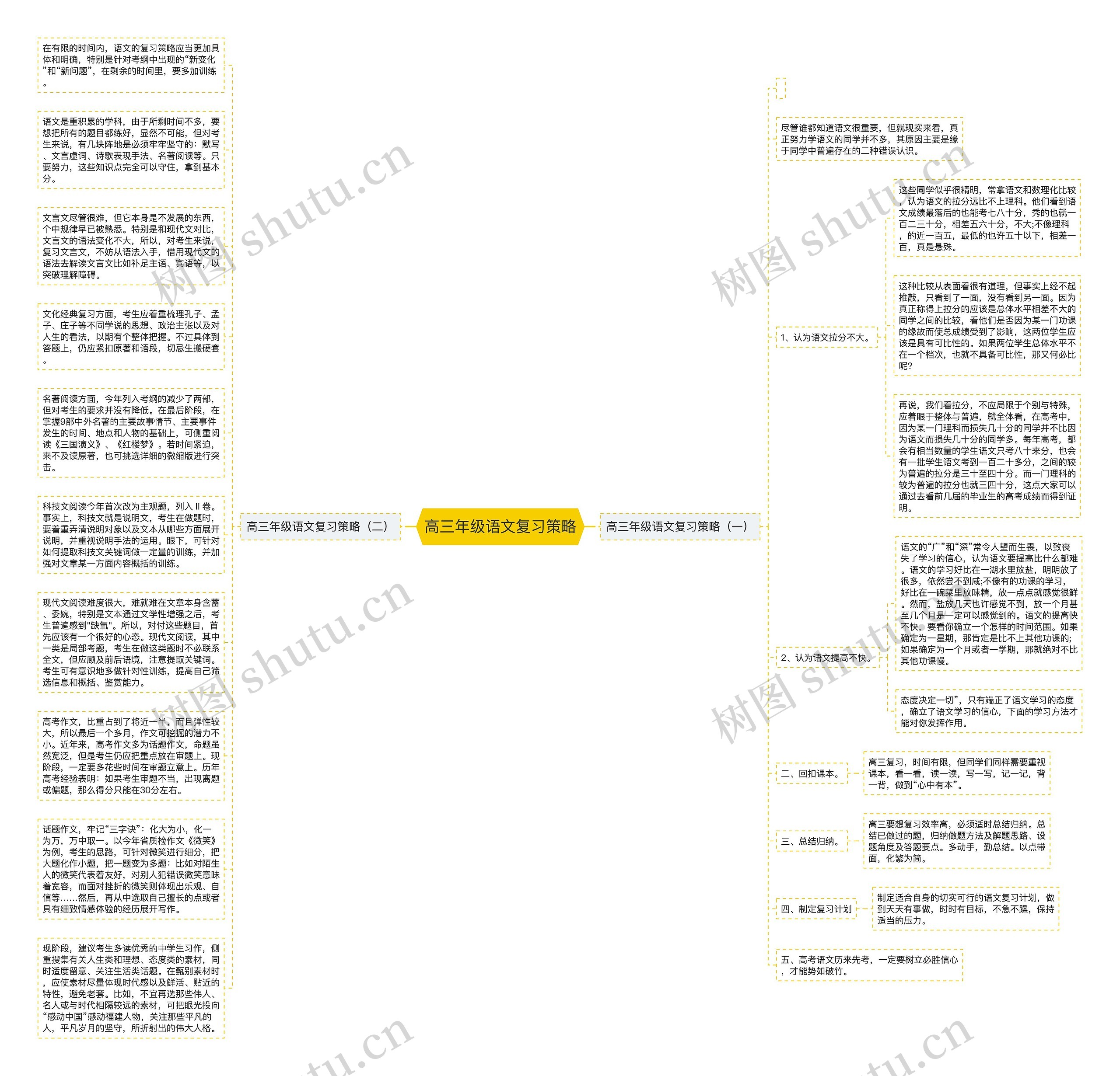 高三年级语文复习策略思维导图
