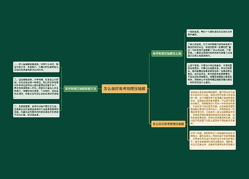 怎么做好高考物理压轴题