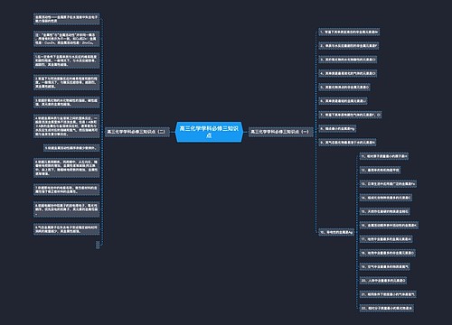 高三化学学科必修三知识点